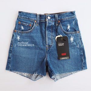 NWT LEVI'S Ribcage Cutoff Shorts Medium Destroyed size 25